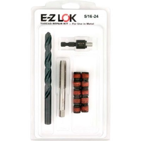 E-Z LOK Thread Repair Kit, Self Locking Thread Inserts, 5/16"-24-1/2"-13, Steel EZ-329-524